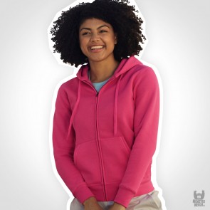 Fruit of the Loom Lady Fit Band Hooded Sweat Jacke