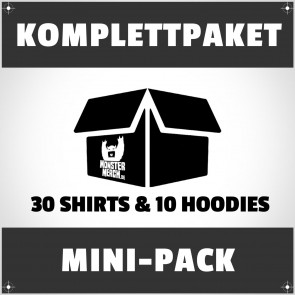 Mini-Pack: 30 bedruckte Bandshirts & Hoodies