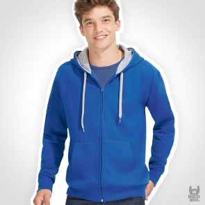 Contrasted Zipped Hooded Jacket