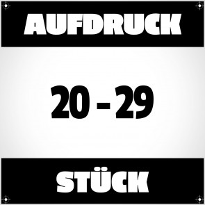 Textildruck von 20 bis 29 Stück