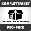 Pro-Pack: 100 bedruckte Bandshirts & 30 Hoodies